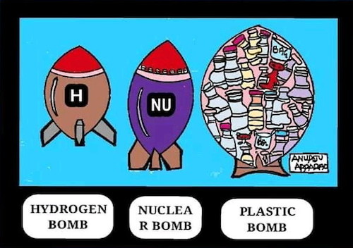 Cartoon: Plastic Bomb (medium) by APPARAO ANUPOJU tagged plastic,bomb