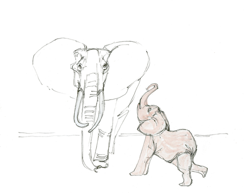 Cartoon: Elefantenbaby (medium) by herranderl tagged artenschutzkonferenz