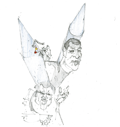 Cartoon: Er - der Mr. Spock (medium) by herranderl tagged csu,bayern,christliche,raumfahrt