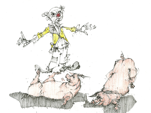 Cartoon: Jahr der Schweine ? (medium) by herranderl tagged china,jahr,des,schweines,2019,chinesisches,horoskop