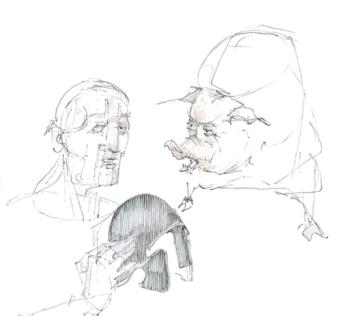 Cartoon: Odysseus bei Gryllos (medium) by herranderl tagged homer
