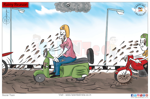 Cartoon: Cartoon On Monsoon 27 June 18 (medium) by Talented India tagged politics,politicians,monsoon,talentedindia,cartoon