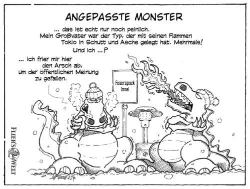 Cartoon: Angepasste Monster (medium) by FliersWelt tagged monster,raucher,verbote,