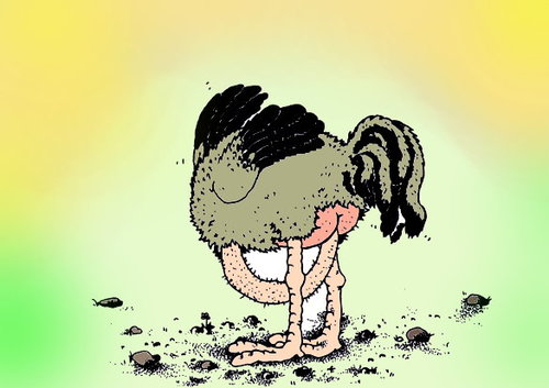 Cartoon: Ostrich (medium) by Barcarole tagged ostrich