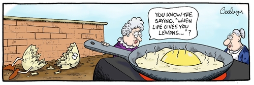 Cartoon: Humpty (medium) by Goodwyn tagged oven,stove,fried,egg,cook,woman,wall,dumpty,humpty