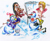Cartoon: Snowmans penalty (small) by bebetokaspi tagged didier drogba chelsea van der sar manchester