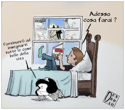 Cartoon: Adios maestro (medium) by Christi tagged quino,mafalda,illustratore,vignettista,maestro