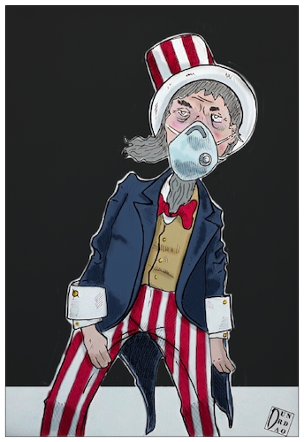 Cartoon: America sul precipizio (medium) by Christi tagged america,coronavirus,covid,precipizio,lockdown