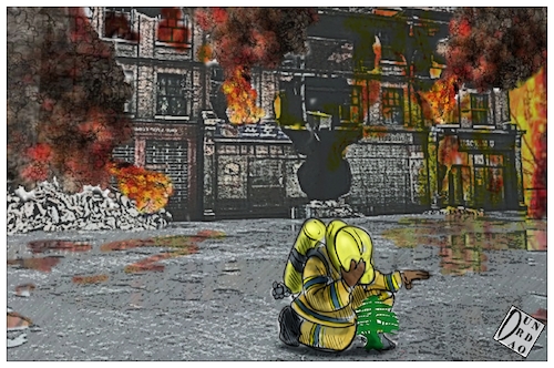 Cartoon: BEIRUT (medium) by Christi tagged beirut,libano,esplosione,vittime,porto