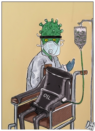 Cartoon: Shock petrolio (medium) by Christi tagged oil,petrolio,brent,shock,economia