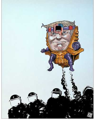Cartoon: Trump and QAnon (medium) by Christi tagged trump,portland,qanon,divisioni,ameria