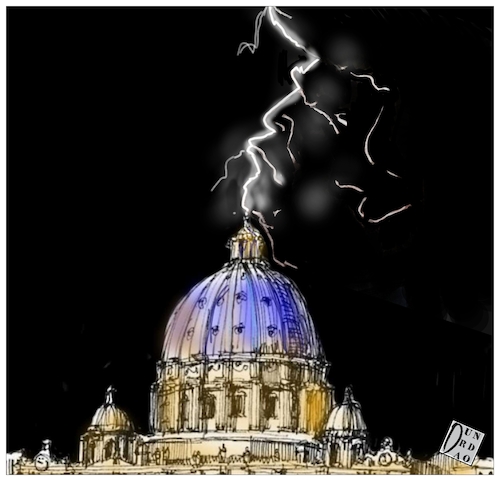 Cartoon: Trump e il Vaticano (medium) by Christi tagged trump,pompeo,santa,sede,papa,cina