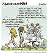 Cartoon: adam eve and god 25 (small) by mortimer tagged mortimer,mortimeriadas,cartoon,comic,gag,adam,eve,god,bible,paradise,eden,biblical,christian,original,sin,sex,nude,toons,hairy,belly,blonde,snake,apple