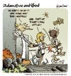 Cartoon: Adam Eve and God 44 (small) by mortimer tagged mortimer,mortimeriadas,cartoon,comic,biblical,adam,eve,god,snake,paradise,bible
