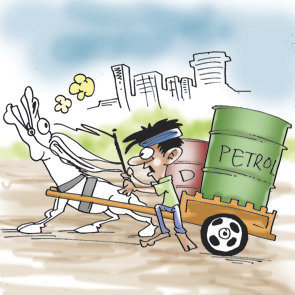 Cartoon: raises petrol (medium) by ashokadepal tagged raises,petrol