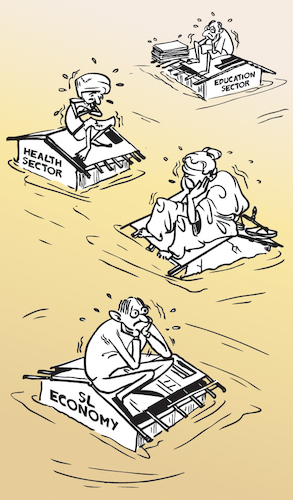 Cartoon: Crisis flood of Sri Lanka (medium) by Sajith Bandara tagged sajithbandara