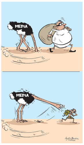 Cartoon: media sector practice (medium) by Sajith Bandara tagged sajith,bandara,cartoon
