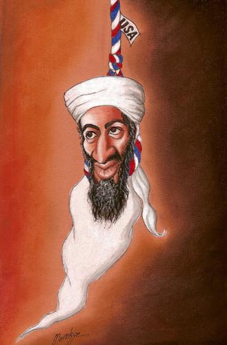 Cartoon: Bin Laden (medium) by menekse cam tagged terrorist,terror,murder,america,usa,died,ghost,laden,bin,osama