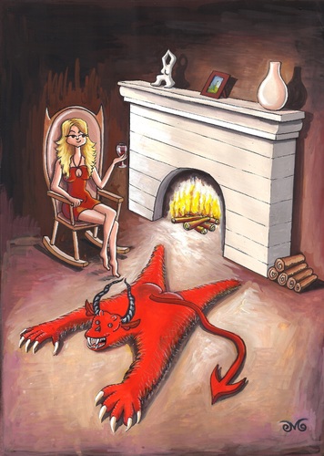 Cartoon: Devil?? (medium) by menekse cam tagged devilish,clever,enticing,post,kadin,seytan,pelt,chair,rocking,fireplace,wine,women,woman,devil,devil,woman,women,wine,fireplace,rocking,chair,pelt,seytan,kadin,post,enticing,clever,devilish