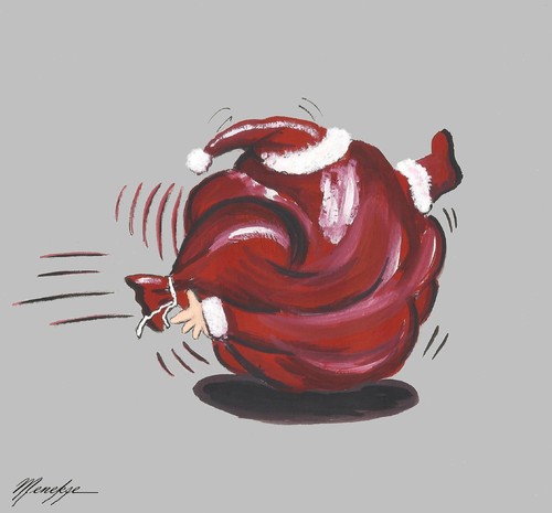 Cartoon: He is coming... (medium) by menekse cam tagged santa,claus,is,coming,merry,christmas,new,year