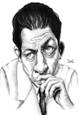 Cartoon: Albert Camus (small) by menekse cam tagged albert,camus,algerian,french,author,journalist,philosopher,nobel,prize
