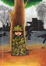 Cartoon: Children and War (small) by menekse cam tagged children,war,camouflage,syria,palestine,israel,bomb,women,civilians