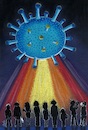 Cartoon: Invasion (small) by menekse cam tagged covid19,coronavirus,corona,epidemic,pandemic,korona,virus,strange,spacecraft,space