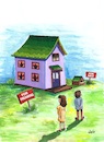 Cartoon: For Dreaming (small) by menekse cam tagged dream,house,housing,shelter,sale,universal,declaration,human,rights