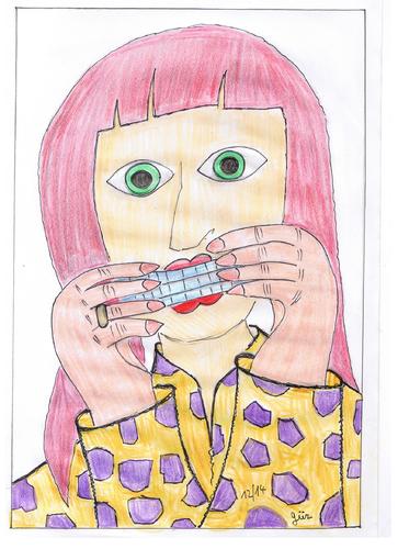 Cartoon: HEIKE  at BA_LU (medium) by skätch-up tagged heike,meschke,ba,lu,stuttgart,esslingen,blues,base,in,town,musik,harmonica