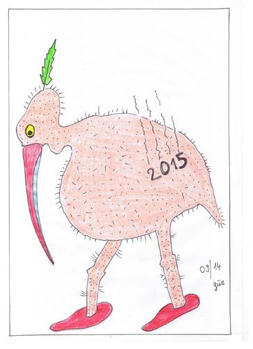Cartoon: Prognose für das Jahr 2015 (medium) by skätch-up tagged 2015,schande,zerrupfen,verschleiss,zerstörung