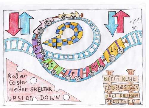 Cartoon: Birgit Gefühle auf Achterbahn (medium) by skätch-up tagged achterbahn,verliebt,liebe,love,inlove,feeling,emotions