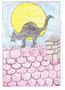 Cartoon: EL GATO at the ROOF (small) by skätch-up tagged el,gato,moon,roof,katze,cat,mond,dach,nacht