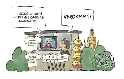 Cartoon: Merkel geht weg (medium) by Sven Raschke tagged merkel,politik,wutbürger,pegida,afd,kanzlerkandidatin,cdu,merkel,politik,wutbürger,pegida,afd,kanzlerkandidat,cdu