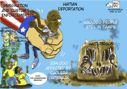 Cartoon: Haitian deportation (medium) by bennaccartoons tagged haiti,deportation,us