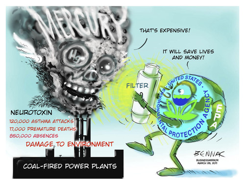 Cartoon: Mercury kills (medium) by bennaccartoons tagged mercury,environment,pollution