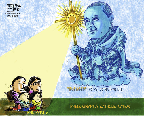 Cartoon: Pope John Paul II (medium) by bennaccartoons tagged pope