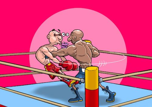 Cartoon: Boxer (medium) by Chris Berger tagged boxer,boxen,punch,ring,jab,haken,boxer,boxen,punch,ring,jab,haken
