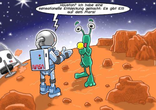 Cartoon: Mars (medium) by Joshua Aaron tagged mars,eis,raumkapsel,marsflug,nasa,apollo,astronaut,mars,eis,raumkapsel,marsflug,nasa,apollo,astronaut