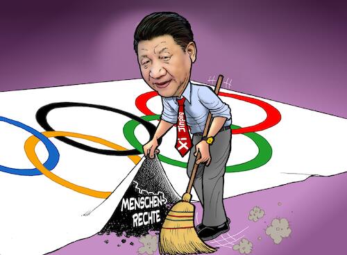 Cartoon: Olympische Winterspiele 2022 (medium) by Joshua Aaron tagged china,olympiade,olympische,winterspiele,xi,jinping,menschenrechte,china,olympiade,olympische,winterspiele,xi,jinping,menschenrechte