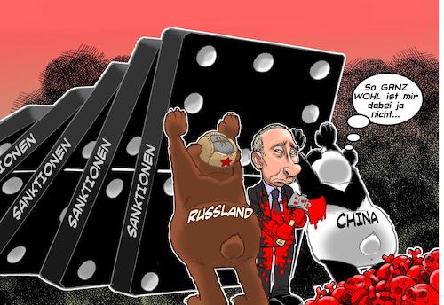 Cartoon: Sanktionen (medium) by Chris Berger tagged putin,ukraine,sanktionen,krieg,eu,china,russland,tote,mörder,putin,ukraine,sanktionen,krieg,eu,china,russland,tote,mörder