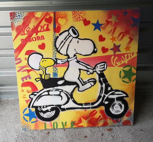 Snoopy Woodstock Vespa