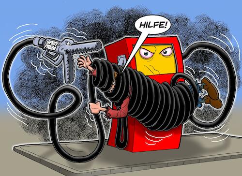 Cartoon: Spritpreis (medium) by Joshua Aaron tagged benzinpreis,erhöhung,politik,krieg,ölmultis,rohstoffe,wucher,benzinpreis,erhöhung,politik,krieg,ölmultis,rohstoffe,wucher