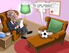 Cartoon: Beim Psychodoc (small) by Joshua Aaron tagged ball,psychiater,depression,couch,treten