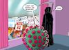 Cartoon: Corona Demo (small) by Chris Berger tagged pandemie,corona,leugner,impfgegner,covid,19,anti,vaxxers,maskenverweigerer,flacherde,verschörungstheoretiker,aluhutträger,idioten