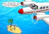 Cartoon: Inselbewohner (small) by Chris Berger tagged insel,schiffbruch,rettung,flugzeug,linienflug,gestrandet