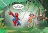 Cartoon: Neulich im Dschungel (small) by Chris Berger tagged tarzan,spidey,spinne,spiderman,cheetah,dschungel
