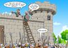 Cartoon: wrong castle (small) by Joshua Aaron tagged burg,ritter,raubritter,kreuzzug,überfall,mittelalter,gps