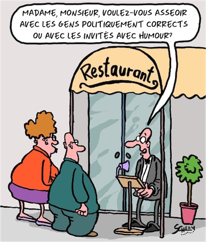 Cartoon: Au resto (medium) by Karsten Schley tagged gastronomie,restaurants,politiquement,correct,humour,liberte,expression,gastronomie,restaurants,politiquement,correct,humour,liberte,expression
