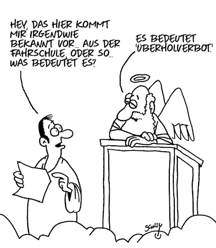 Cartoon: Bedeutung (medium) by Karsten Schley tagged vekehr,autofahrer,verkehrsregeln,unfälle,himmel,tod,religion,vekehr,autofahrer,verkehrsregeln,unfälle,himmel,tod,religion