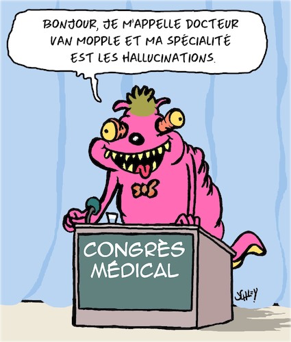 Cartoon: Congres Medical (medium) by Karsten Schley tagged medecins,recherche,sante,politique,specialistes,congres,hallucinations,medecins,recherche,sante,politique,specialistes,congres,hallucinations